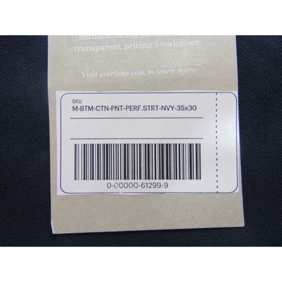 Everlane Navy Blue Straight Leg Flat Front Pants Men's 35x30" Neutral Minimal - Picture 5 of 9